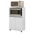 Balcão para Microondas e Forno Beatriz com Rodízios e Tampo de 25mm Branco