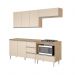 COZINHA MODULADA MILLA 4 PEÇAS AMENDOA OFF WHITE PUXADOR ALUMINIO