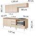 COZINHA MODULADA MILLA 4 PEÇAS AMENDOA OFF WHITE PUXADOR ALUMINIO