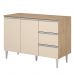 COZINHA MODULADA MILLA 4 PEÇAS AMENDOA OFF WHITE PUXADOR ALUMINIO II