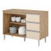 COZINHA MODULADA MILLA 4 PEÇAS AMENDOA OFF WHITE PUXADOR ALUMINIO II
