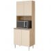 COZINHA MODULADA MILLA 4 PEÇAS AMENDOA OFF WHITE PUXADOR ALUMINIO II
