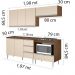 COZINHA MODULADA MILLA 4 PEÇAS CASTANHO OFF WHITE PUXADOR ALUMINIO
