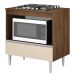 COZINHA MODULADA MILLA 4 PEÇAS CASTANHO OFF WHITE PUXADOR ALUMINIO
