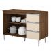 COZINHA MODULADA MILLA 4 PEÇAS CASTANHO OFF WHITE PUXADOR ALUMINIO
