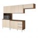 COZINHA MODULADA MILLA 4 PEÇAS CASTANHO OFF WHITE PUXADOR ALUMINIO II