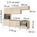 COZINHA MODULADA MILLA 5 PEÇAS AMENDOA OFF WHITE PUXADOR ALUMINIO