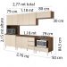 COZINHA MODULADA MILLA 5 PEÇAS CASTANHO OFF WHITE PUXADOR ALUMINIO