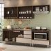 COZINHA MODULADA MILLA 5 PEÇAS CASTANHO OFF WHITE PUXADOR ALUMINIO II