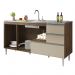 COZINHA MODULADA MILLA 5 PEÇAS CASTANHO OFF WHITE PUXADOR ALUMINIO II