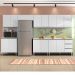 COZINHA MODULADA MILLA 6 PEÇAS BRANCO PUXADOR ALUMINIO