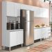 COZINHA MODULADA MILLA 6 PEÇAS BRANCO PUXADOR ALUMINIO