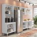 COZINHA MODULADA MILLA 6 PEÇAS BRANCO PUXADOR ALUMINIO