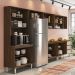 COZINHA MODULADA MILLA 6 PEÇAS CASTANHO OFF WHITE PUXADOR ALUMINIO