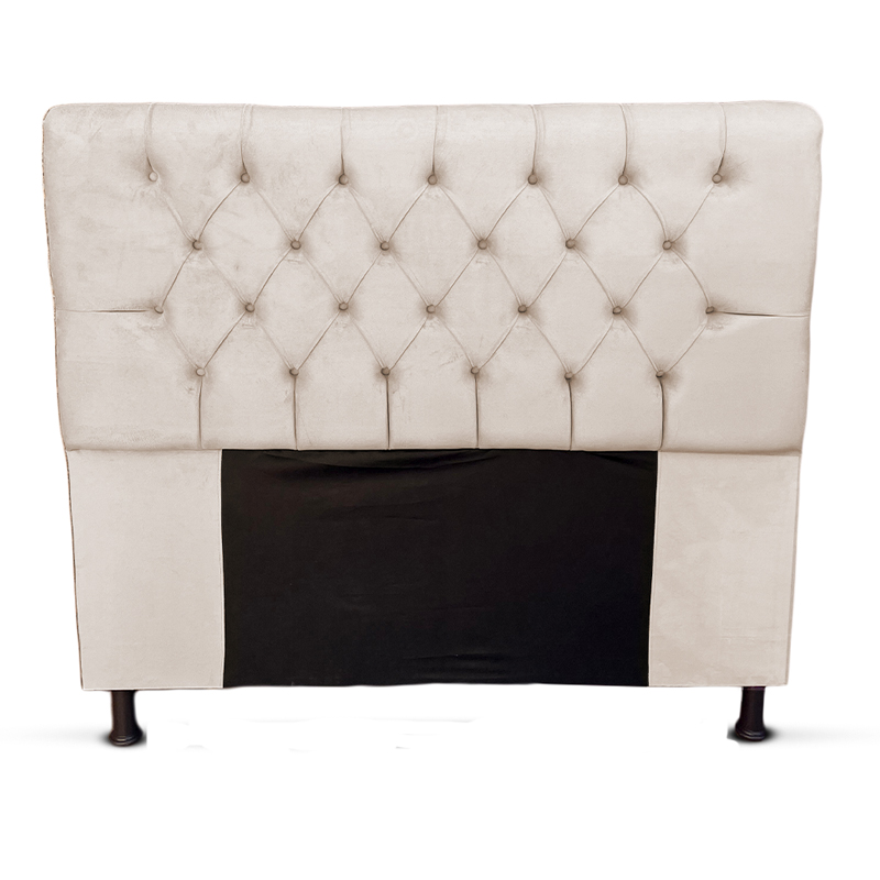Cabeceira Carla Capitone para Cama Box Casal 140 CM Suede bege