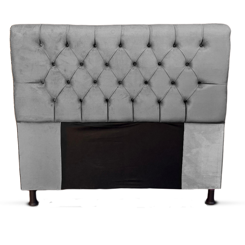 Cabeceira Carla Capitone para Cama Box Casal 160 CM Suede Cinza