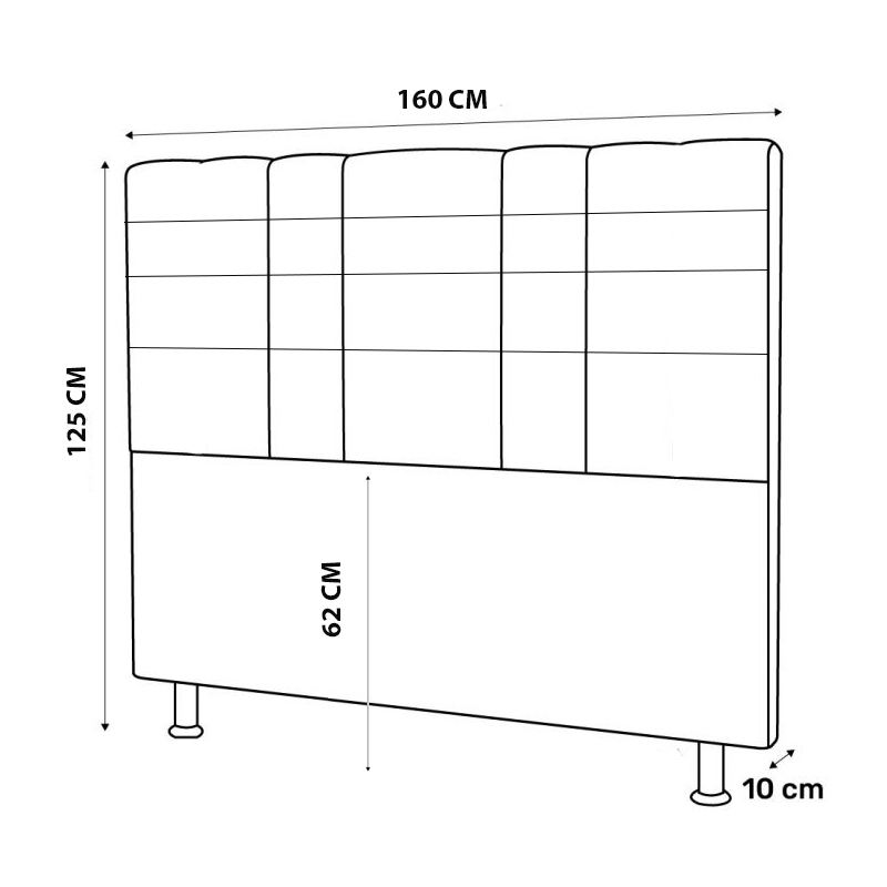 Cabeceira Carla Capitone para Cama Box Casal 160 CM Suede Rose