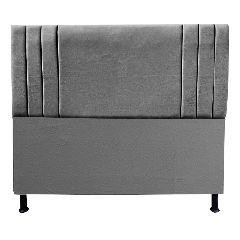Cabeceira Luna para Cama Box Casal 140 CM Suede Cinza