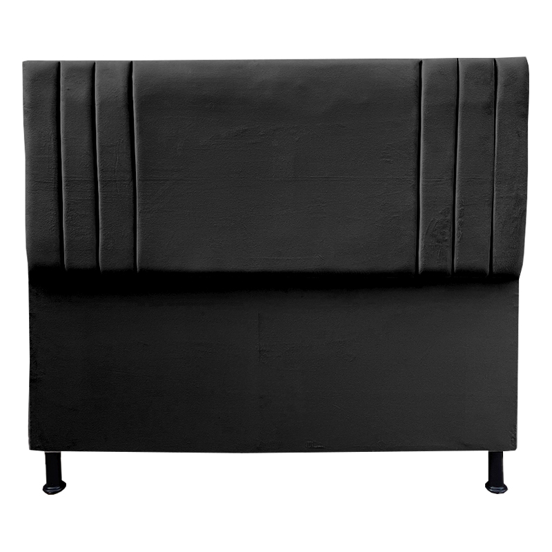 Cabeceira Luna para Cama Box Casal 140 CM Suede Preto
