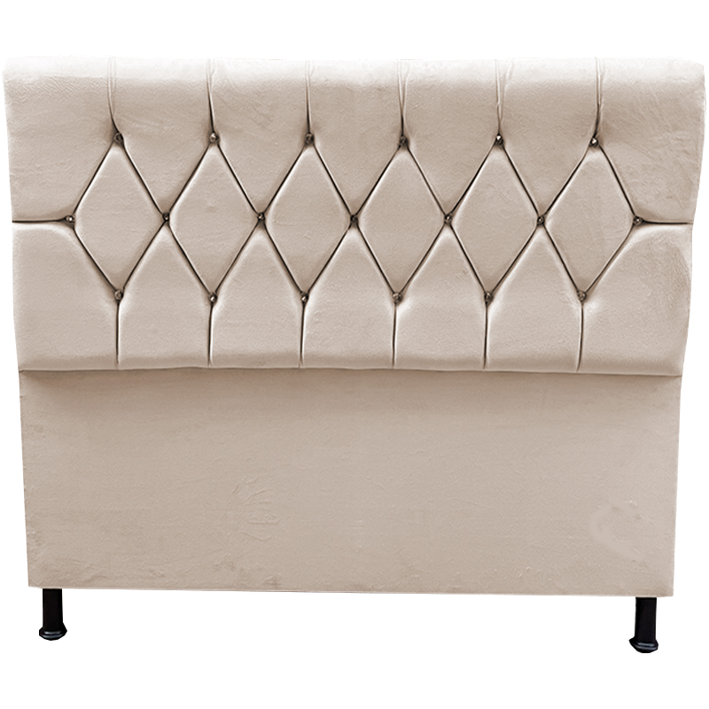 Cabeceira Paris Capitone para Cama Box Casal 140 CM Suede Bege