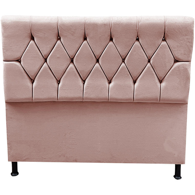Cabeceira Paris Capitone para Cama Box Casal 140 CM Suede Rose