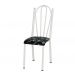 Cadeira Tubular Branca 021 Assento Preto Florido