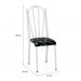 Cadeira Tubular Branca 021 Assento Preto Florido