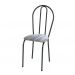 Cadeira Tubular Cromo Preto 004 Assento Linho