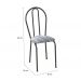 Cadeira Tubular Cromo Preto 004 Assento Linho