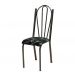 Cadeira Tubular Cromo Preto 021 Assento Preto Florido