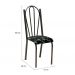Cadeira Tubular Cromo Preto 021 Assento Preto Florido