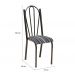 Cadeira Tubular Cromo Preto 021 Assento Preto Listrado