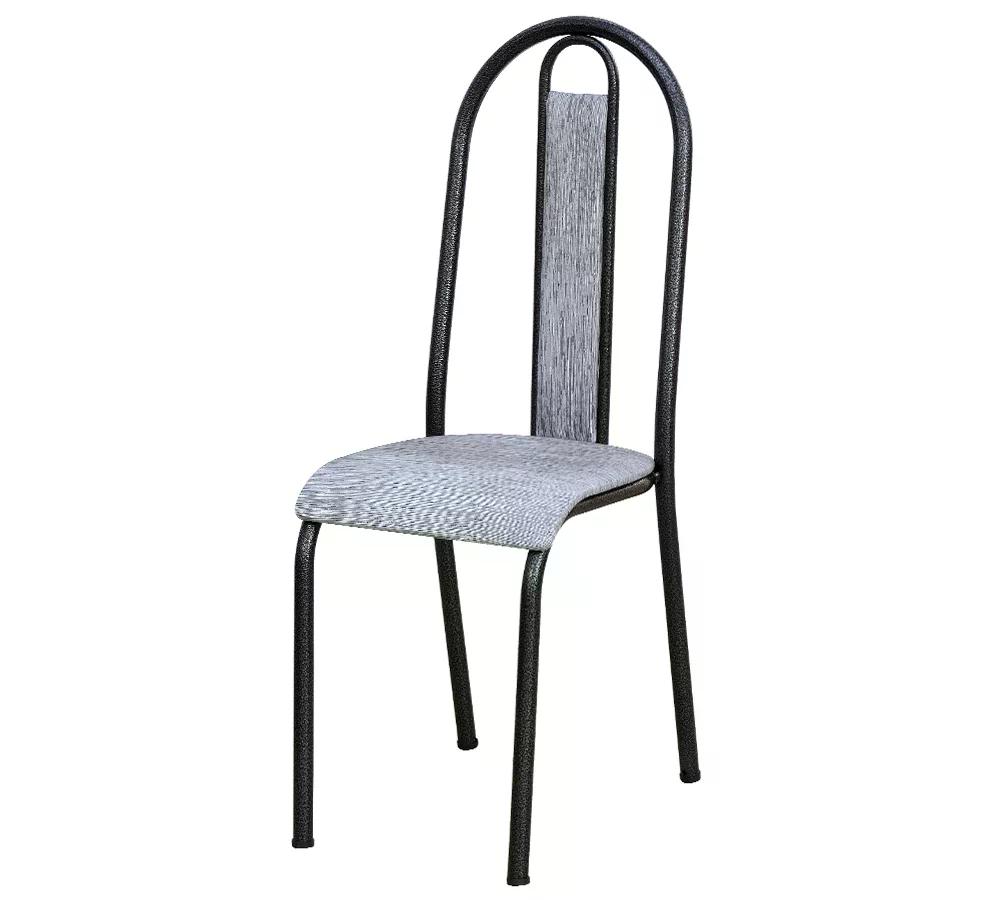 Cadeira Tubular Cromo Preto 058 Assento Grafiato