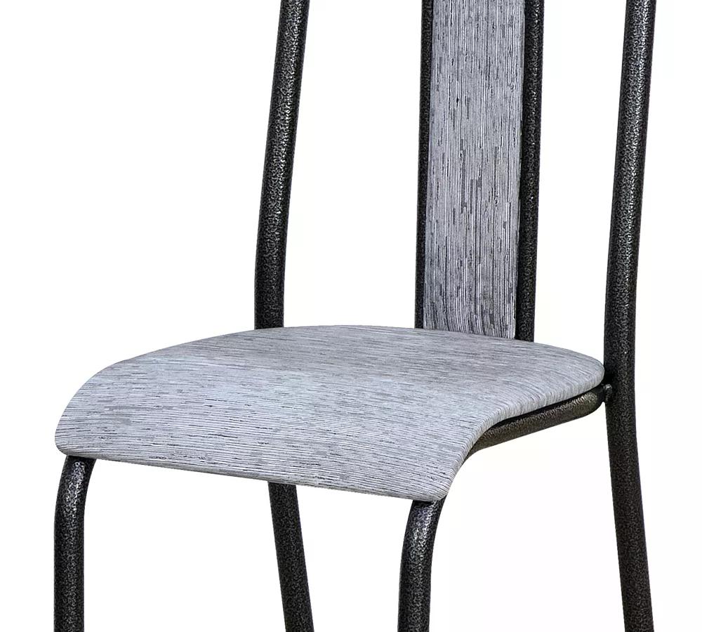 Cadeira Tubular Cromo Preto 058 Assento Grafiato