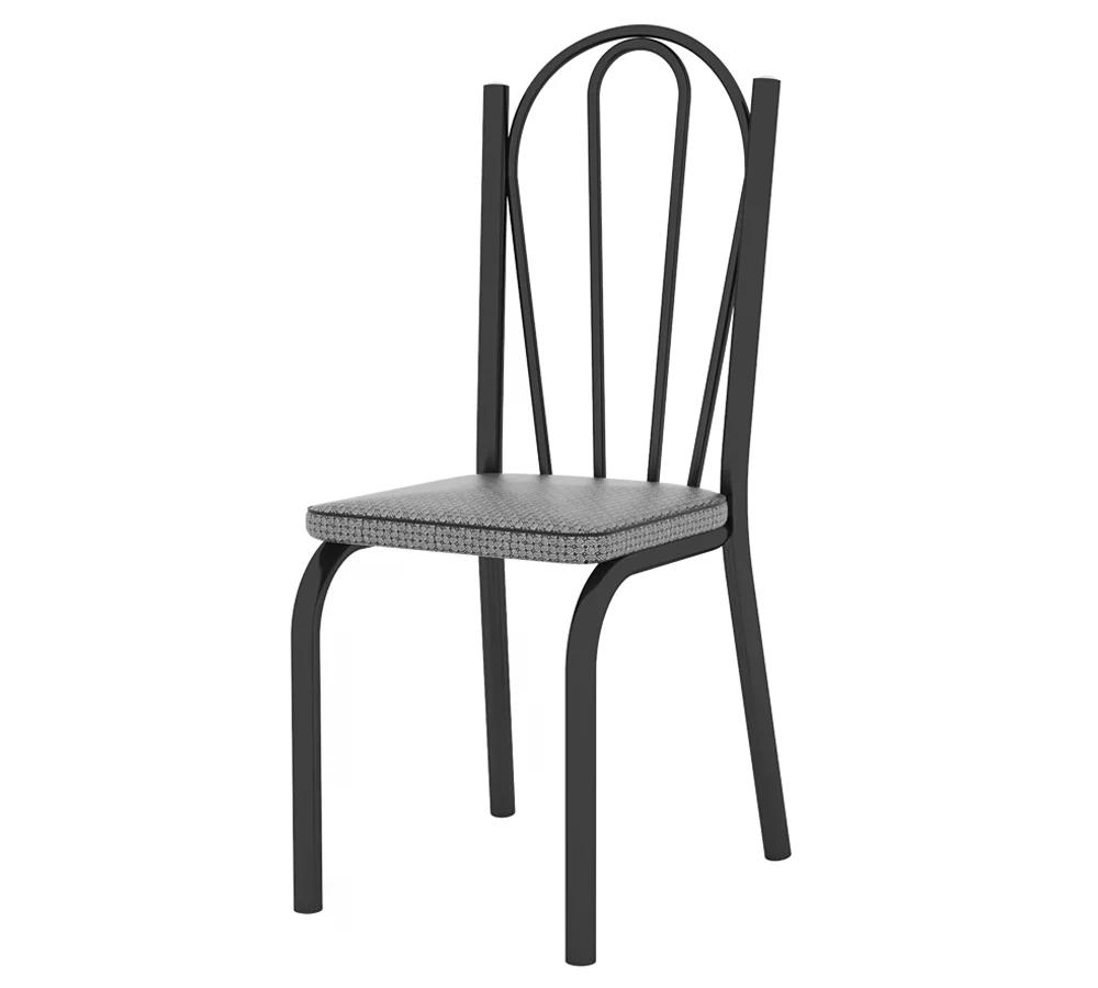Cadeira Tubular Preto Fosco 121 Assento Platina