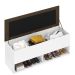 Calçadeira Bau Marry com Sapateira para cama Box de Casal Branco Suede Marrom