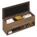 Calçadeira Bau Marry com Sapateira para cama Box de Casal Castanho Suede Marrom