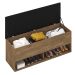 Calçadeira Bau Marry com Sapateira para cama Box de Casal Castanho Suede Preto