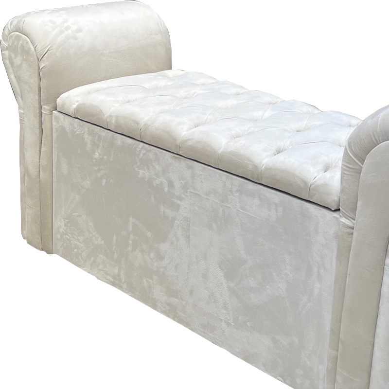 Conjunto Cabeceira e Recamier Bella Capitonê para Cama Box Casal 140 CM Suede Bege