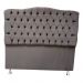 Conjunto Cabeceira e Recamier Bella Capitonê para Cama Box Casal 140 CM Suede Marrom