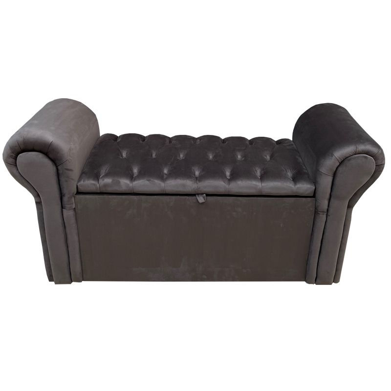 Conjunto Cabeceira e Recamier Bella Capitonê para Cama Box Casal 140 CM Suede Marrom