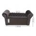 Conjunto Cabeceira e Recamier Bella Capitonê para Cama Box Casal 140 CM Suede Marrom