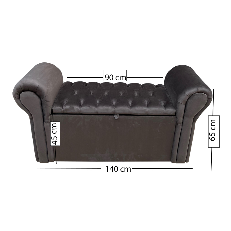 Conjunto Cabeceira e Recamier Bella Capitonê para Cama Box Casal 140 CM Suede Marrom