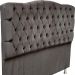 Conjunto Cabeceira e Recamier Bella Capitonê para Cama Box Casal 140 CM Suede Marrom