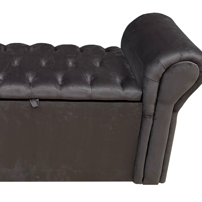 Conjunto Cabeceira e Recamier Bella Capitonê para Cama Box Casal 140 CM Suede Marrom