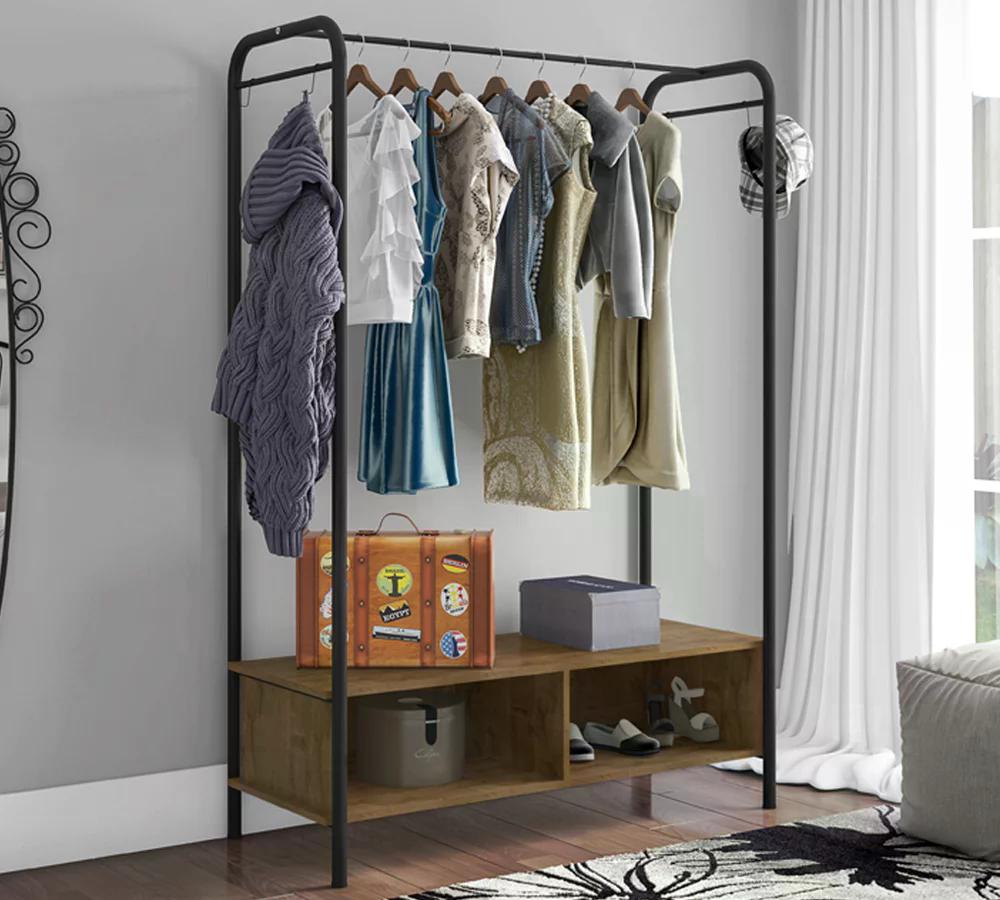 Guarda Roupa Closet Milão 9017 Preto/Demolição Fosco