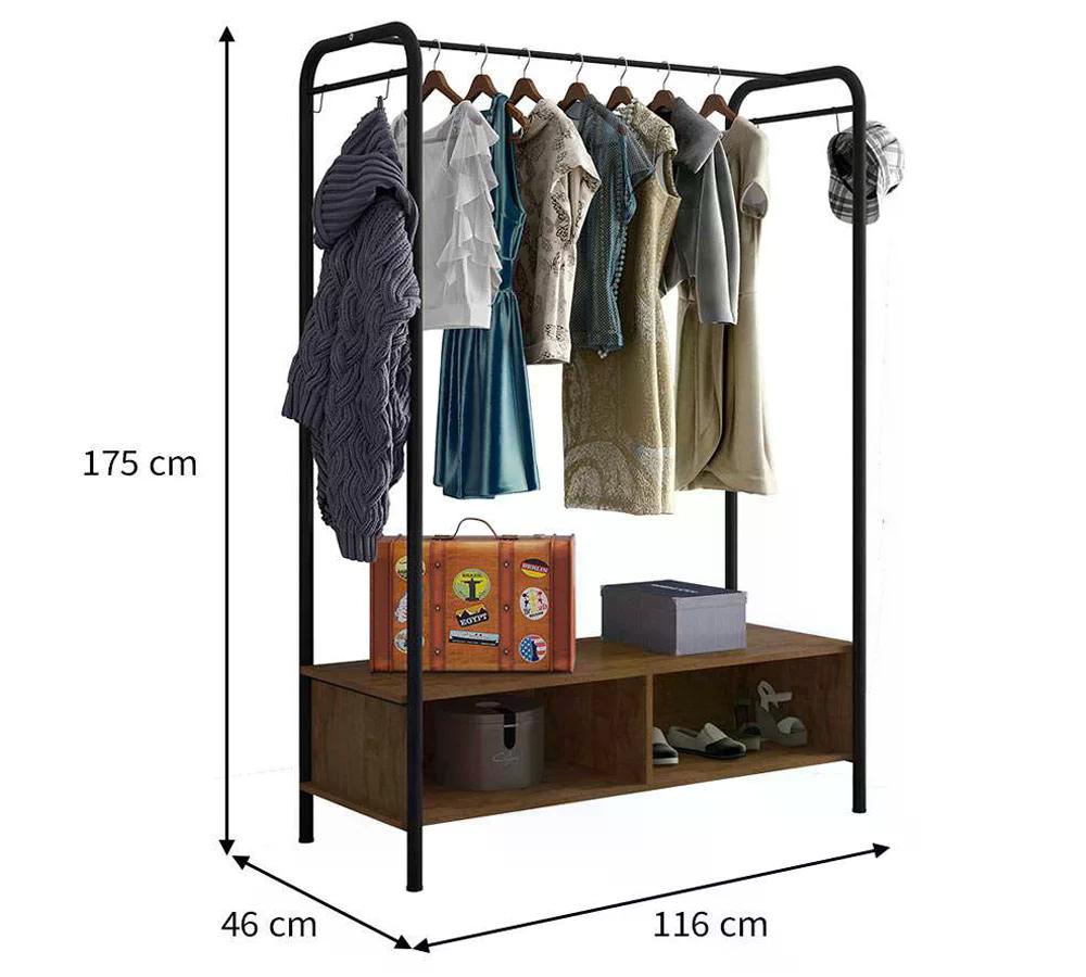 Guarda Roupa Closet Milão 9017 Preto/Demolição Fosco