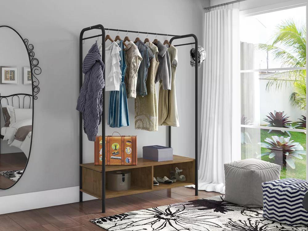Guarda Roupa Closet Milão 9017 Preto/Demolição Fosco