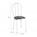 Kit 02 Cadeiras Tubular Branco 004 Assento Preto Listrado