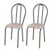 Kit 02 Cadeiras Tubular Cromo Preto 004 Assento Rattan